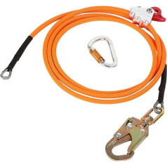 EZSDY 12 mm x 2.4 m Steel Wire Flip Line Kits, Adjustable Safety Climbing Strap with Triple Lock Carabiner for Fall Protection, Tree Climbing, Outdoor Climbing