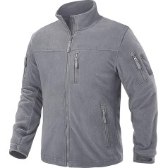 TACVASEN Men's Military Outdoor Fleece Jacket, Transition Jacket, Windproof Trekking Jacket, Full Zip with Zip Fastener