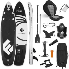 FitEngine Trip SUP Board Set (Allrounder) - 10 inches, 10 feet 8 inches, 12 inches, Inflatable Stand Up Paddle Board, Premium Drop Stitch Technology, up to 160 kg Load Capacity, 11-Piece Set, Optional