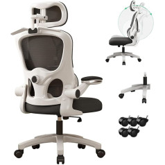 Foeska Office Chair 150 kg, Ergonomic Office Chair to Make the Waist Feel Comfortable, Gaming Chair Breathable Heat Dissipation, Adjustable Headrest, Lumbar Support and Seat Depths