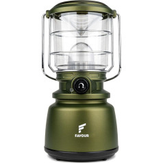 Favour LED Lantern Outdoor Lamp Bright 1300 Lumen Camping Lamp IP64 Waterproof Shockproof Camping Light Continuously Dimmable Colour Temperature Variable Warm White to Cold White Battery Operated