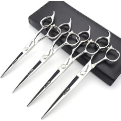 6/6.5/7/7.5 Inch Haircut Scissors Hairdressing Salon Styling Cutting Hair Tools Thin Hairdressing Hair Special Tools (6+6.5+7+7.5-Inch 4-Piece Set-D)