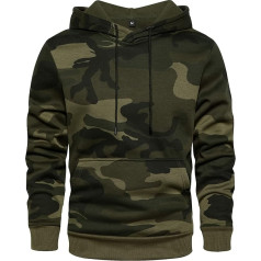 AOTORR Men's Hoodies Pullover Camo Hooded Sweatshirt Patchwork Top Long Sleeve Hoody Casual Tops with Pockets