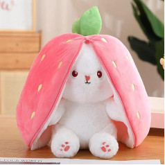 Strawberry Bunny Turns Into A Small Rabbit Fruit Doll Plush Toy Carrot Rabbit Plush Doll Girls Children Birthday Gift (Strawberry Rabbit, 60 cm)