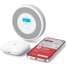 X-Sense Wireless Smoke and Carbon Monoxide Detector, Voice Alarm and Location Announcement, 2-in-1 Smoke Detector with SBS50 Base Station, XP0A-MR11, Pack of 1