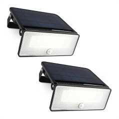Brendz Paso Solar Outdoor Light with Motion Sensor, 1600 Lumens, IP54 Waterproof, 3 Light Modes, Pack of 2, Solar LED Spotlight with Motion Sensor Outdoor