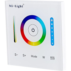 Milight Wall Touch Panel LED Controller for RGB / RGBW / RGB + CCT Colour Changing LED Strip Light with DC 12-24V
