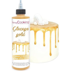 ScrapCooking - Drip Cake Icing Gold 140 g - Cake Icing Quick Drying - Decoration for Cakes, Cakes, Biscuits, Pop, Dripcake, Cookies, Doughnut - Metallic Effect Glitter - 4711