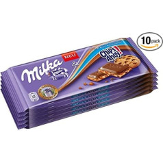 Milka Chips Ahoy Limited Edition, Chocolate Bar with Biscuit Pieces, 100 g, Pack of 10 (10 x 100 g)