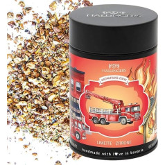 Hallingers Fire Brigade Iced Tea - Loose Cold Brew Fruit Tea Iced Tea for Boys & Children Cold & Warm Infusible Lime Lemon (Tin) - Fill Advent Calendar Novelties & Advent Calendar | Birthday Gl