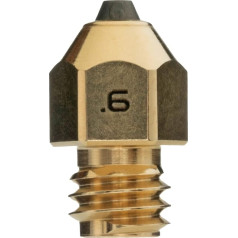 Diamondback Nozzles - MK8 Compatible - Polycrystalline Solid Diamond Tip 3D Printer Nozzles, Improved Extrusion, Each Filament, Long Life, Wear-Resistant, Layer Adhesion, Made in USA (0.6mm)