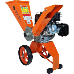 Forest Master Petrol Wood Shredder 6 HP Compact Balanced Wood Chipper Direct Drive Garden Wood Chopper Cuts up to 50 mm Branches