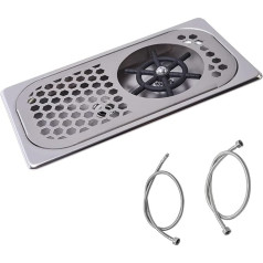 Glass Washer, Stainless Steel Glass Rinser, Water Faucet, Medium Stainless Steel, Multi-Angle Spray Head, Quick Dirt Removal, Removable Design with Inlet and Outlet Hose for Bar, Pub, Restaurant