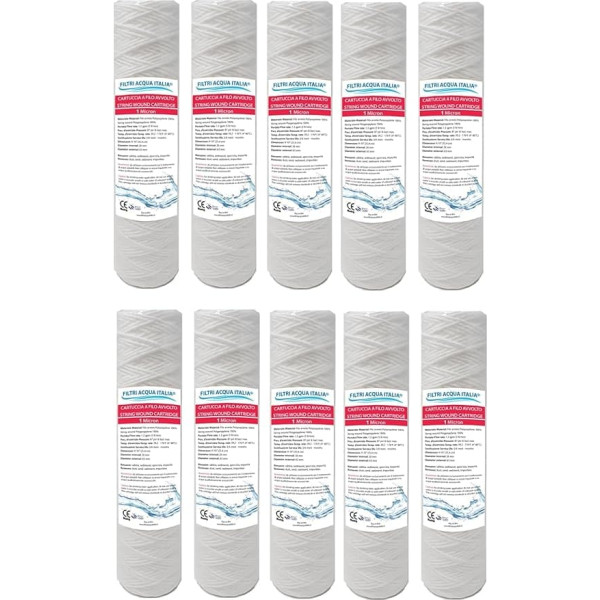 'Wire Wrapped 10 Micron 1 Capacity Compatible Ink Cartridges Pack of 10)