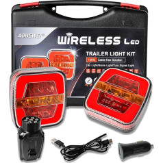 AOHEWEI Magnetic Wireless LED Trailer Tail Lights Set 12/24V Wireless Waterproof Dynamic Tail Lights with Magnet, ECE EMC Approved for Trailers, Trucks, Caravans or Trucks