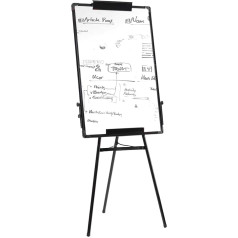 WOTAT Whiteboard, abwischbar, auf Fuß, 90 x 60 cm, magnetisch, tragbar, Paperboard mit Staffelei, Whiteboard für Unterricht, Meetings, Büro