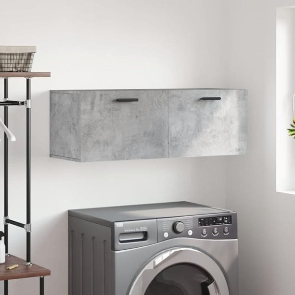 CCCINER Wandschrank Betongrau 100x36,5x35 cm Holzwerkstoff,Hängeschrank aus Betongrauem Holzwerkstoff Stauraumwunder und DekoHighlight für Deine Einrichtung Aufbewahren & Organisieren, Schließfächer