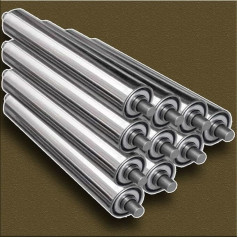 QSPNVFB Tragrollen Förderband Edelstahl 10 STK Kommerzielle Ersatz-Förderrollen, Durchmesser 25mm 38mm 50mm Schwerkraftrolle Für Holzbearbeitung Abriken(Dia 25mm(1