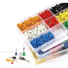 GYQYJPFZM Boxed VE SeriesTubular Ferrules Cord End Crimp Sleeve Terminals Cable Electrical Connector Insulated Wire Connectors Suit(800PCS B)