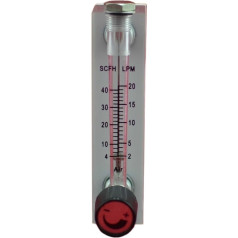 LZM-6T 2-20LPM/4-40SCFH Panel Type Acrylic Flowmeter (Flowmeter) with Adjustable Valve, Bass Fitting, Female Thread G1/4