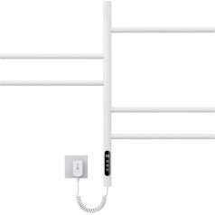 SKYLYZH Towel Radiator, 420 x 660 mm, 180° Rotation, Towel Dryer Wall Mounting, Intelligent Constant Temperature Towel Heater, Electric Towel Warmer, Energy Efficient White