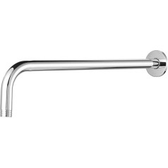 Shower Arm with Flange and Teflon Tape, Markcco 38 cm Extension, Shower Head Arm for Fixed Shower Head and Rain Shower Head, Stainless Steel, Wall Mounted (Chrome)