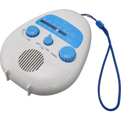 Waterproof Shower Radio, AM FM Bathroom, Battery Operated, Portable, Built-in Speaker, Rotating Knob, Easy Tuning, Volume Control for Home, Party