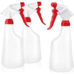 com-four® 3 x Spray Bottle - Water Pump Sprayer with 28/400 Thread for Household, Garden, Workshop, Car - Atomiser Bottle with Adjustable Nozzle - 600 ml (NBR)