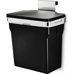 simplehuman CW1643 10L In-Cabinet Bin, Polished Heavy-Duty Steel Frame, W 29.7cm x H 36.3cm x D 22.0cm