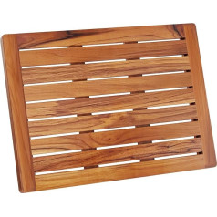 Hovea - Teak Bath Mat 61 x 45 cm - Wooden Shower Mat - Moisture Resistant, Mould Resistant and Non-Slip - Sauna Mat - For Indoor and Outdoor Use - Wooden Bathroom Mat - CB6145