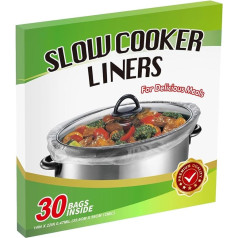 30 Slow Cooker Bags Extra Large Cooking Bags Fits 6-10 Quarts Pot Liners