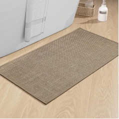 chakme Bathroom Rug 43 x 81 cm Non-Slip Bath Mat with Rubber Backing Bath Mat Non-Slip Washable Bath Mat Bath Rug Bathroom Shower Mat Brown