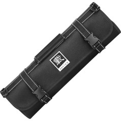 zayiko Knife Bag Chef's Knife Roll Bag with 13 Compartments for up to 12 Knives and Scissors (Grey or Black), black, Knife roll bag