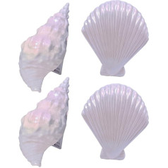 Pack of 4 Beach Towel Clips, Cute Seashell Bath Towel Clips, Large Clothes Pegs, Towel Clips, Conch Towel Clips for Beach Loungers, Portable Windproof Towel Clips