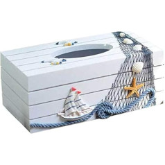 Giilayky Mediterranean Style Marine Series Tissue Box Cover Paper Napkin Box Decoration Toilet Paper Holder Tissue Box Made of