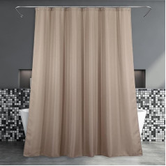 Shower Curtain Beige Textile Bathroom Curtain: Khaki Taupe Brown Linen Fabric Anti Mould Washable Water-Repellent Polyester Shower Curtain Bath Decorative Shower Curtain 200 x 183 cm