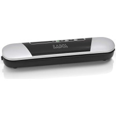 Laica Vt3205 Vacuum Machine, 9 L/min, Compact, Base with Magnets, Plastic, Black, Silver, 12.5 x 37.3 x 6 cm, 1.02 kg