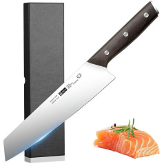 Kiritsuke Kitchen Knife Japanese Knife Chacate Preto Wooden Handle Mirror Light Knife Blade 22 cm Rectangular Kitchen Knife