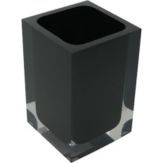 Gedy Auckland Black Bath Size & Weight 11 x 7.2 x 7.2 cm & 0.29 kg Clear Resin Toothbrush Holder High Quality R&S Design Handmade 2 Year Warranty Unique