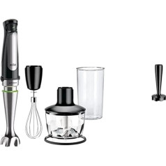 Braun MultiQuick 7 MQ 7035X Hand Blender with 3-Piece Accessory Set, 1000 Watt, Black & Brown Potato & Vegetable Masher Attachment MQS 300 BK with EasyClick Plus System, BPA-Free, Black