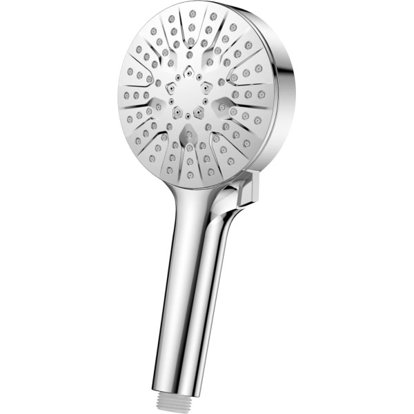 ProPerhome HS01 6 Way Pressure Boosting Hand Held Shower Head Round Shower Head 110mm Anti-Limescale Chrome (No Hose)