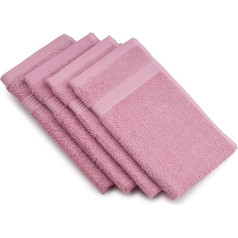 Gözze - New York Guest Towels, Set of 4, Soft and Absorbent, 100% Cotton, 30 x 50 cm - Dusky Pink