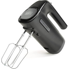 BLACK+DECKER BXMX300E Electric Hand Blender 300W BPA Free 5 Speed Turbo Removable Attachments Easy Clean Black
