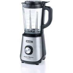 Ariete Power Blender 579, Mixer, 4 Stainless Steel Blades, 2 Speeds + Pulse Function, Non-Slip Feet, Attachment Lid, 1.5 L Capacity, 1200 W, Silver