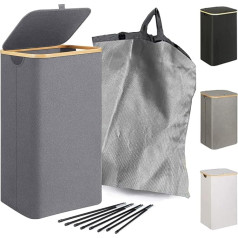 Laundry Basket with Lid - 86L Large Laundry Hamper with Handles and Removable Laundry Bags, Foldable Laundry Basket for Bedroom, Bathroom Storage 40.5 x 31 x 65 cm