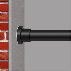 Goldion No-Drill Curtain Pole, Multifunctional Telescopic Rail, 110–310 cm, Matt Black Extendable Clampable Curtain Pole, Extra-Long Telescopic Rail for Divider, Curtain and Balcony