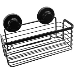 Cornat Shower Basket 3 in 1 - Extra Large & Tall Basket - Wall Mounted - 3 Different Mounting Options with Suction Cup, Adhesive Pad & Drilling - Black / Shower Shelf / Shower Shelf / T3402721