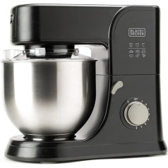 BLACK+DECKER BXJBA350E - Stand Mixer, Pulse Function, 1.5 L Plastic Container, 4 Stainless Steel Knives, Removable and Easy to Clean, Grey