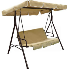 Swinging Hammock 3 Seater C/ROOF Brown Beige Garden Furniture Recliner Chair 780 – 40 m