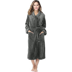 Octopus F5658 Women's Fluffy Fleece Bathrobe with Pockets and Hood